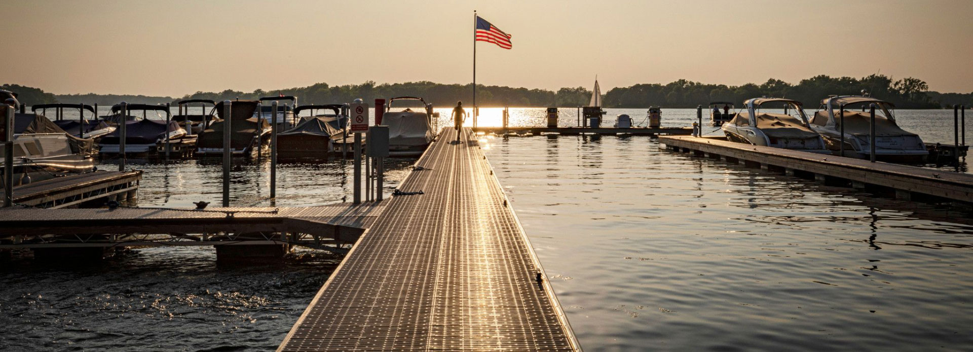 Dock with American Flag